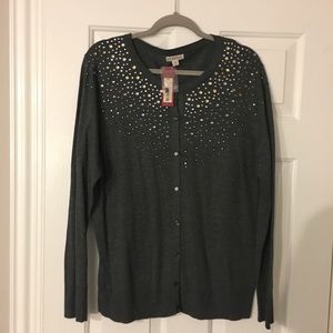 Cardigan sweater bejeweled